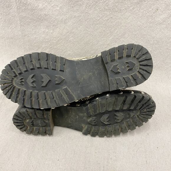 SCHUTZ Andrea Snakeskin Studded Combat Lace Up and Zip Boot Size 9.5 - Picture 8 of 16